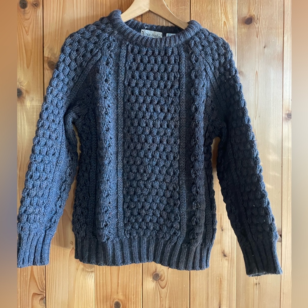 Vtg Patrick Malin Wool Aran Fisherman Donegal Ireland Sweater